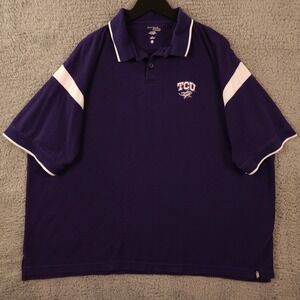 TCU Horned Frogs Polo Shirt Mens XXL Purple Waffle Desert Dry NCAA Antigua Sport